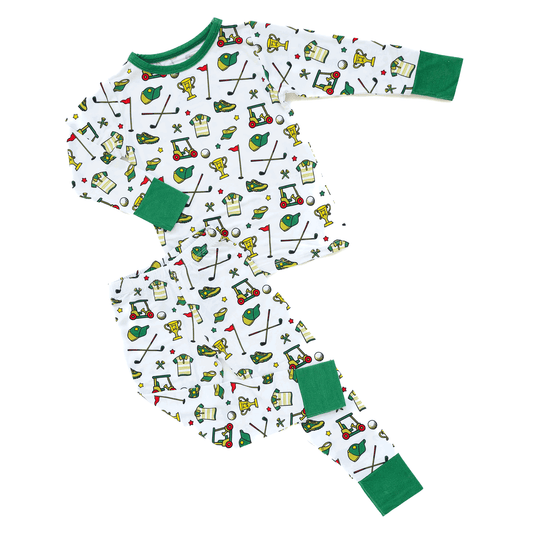 Golf Two-Piece Pajama Set with bamboo soft.