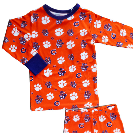 Clemson Tigers bamboo Two-Piece Pajama Set Officially licensed with all over team logo print.