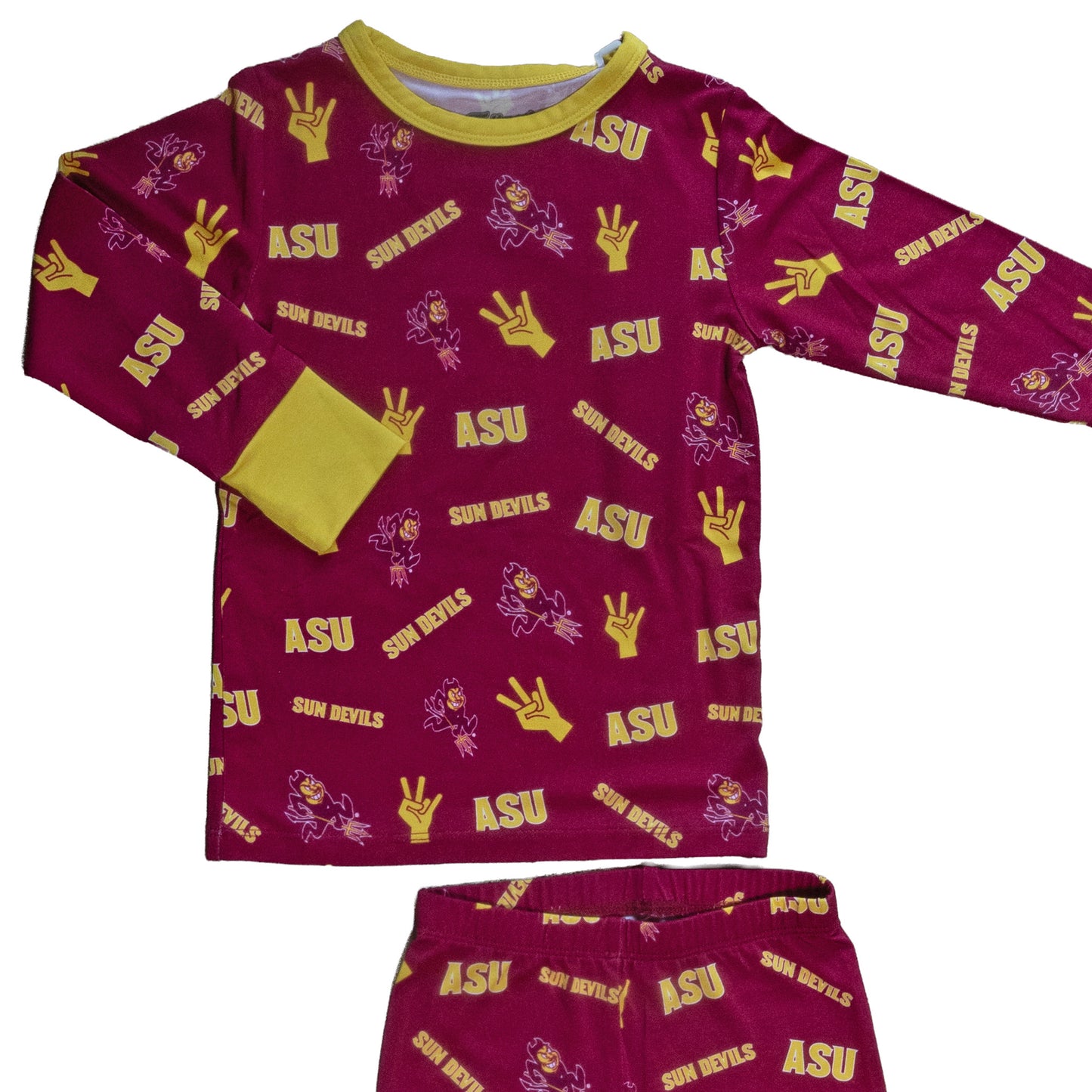 Arizona State Sun Devils kids game day pajamas made from soft bamboo fabric for little ASU fans