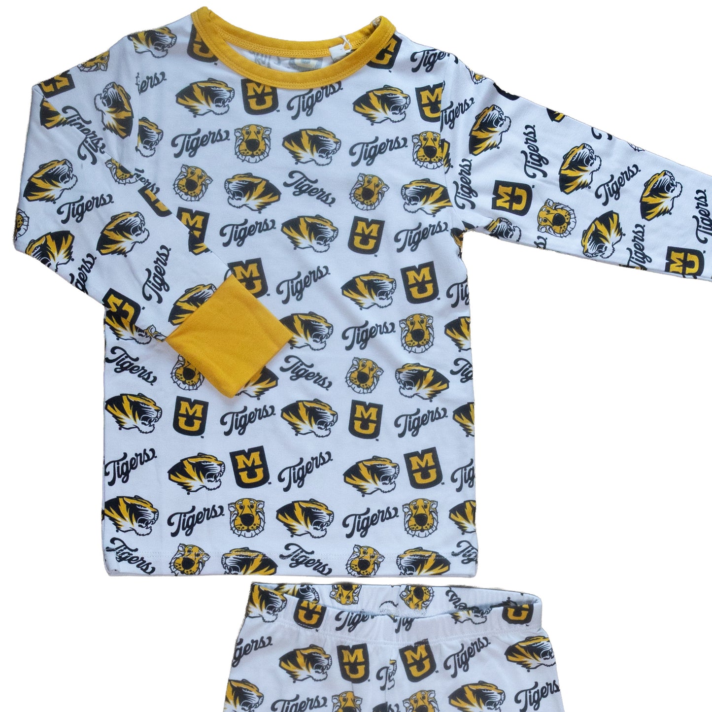 Missouri Tigers kids game day pajamas made from soft bamboo fabric