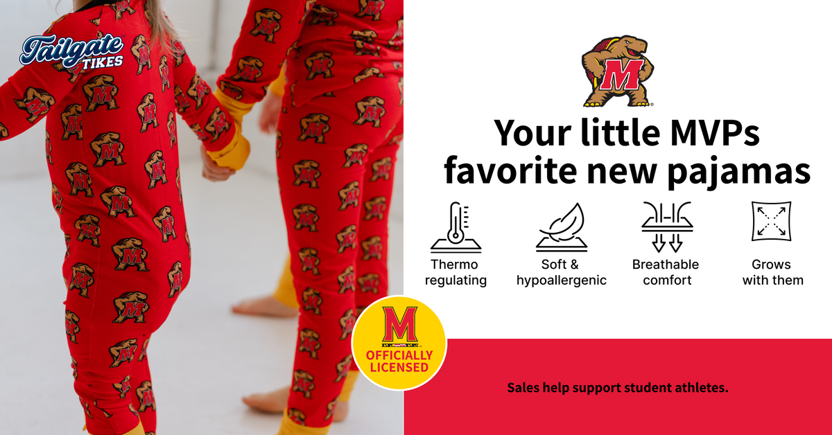 Maryland Terrapins collection featuring bamboo pajamas.