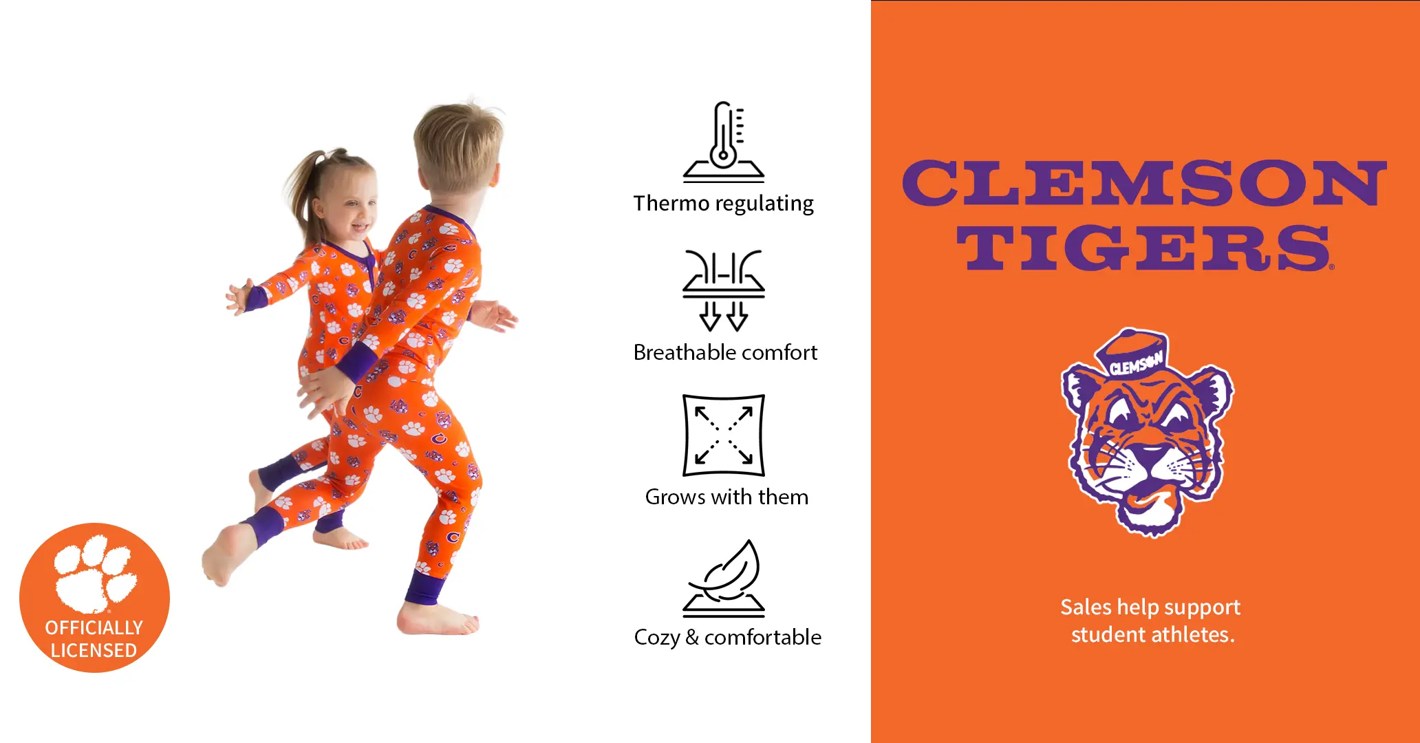 Clemson Tigers Officially licensed Product - Sales Support Student Athletes.