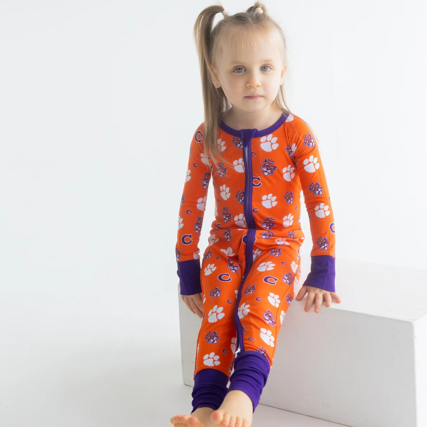 Clemson Tigers bamboo Sleeper With Team Mascot print.