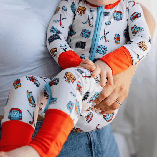 Hockey Onesies Pajama Sets Cozy Double Zipper Styles Tailgate Tikes