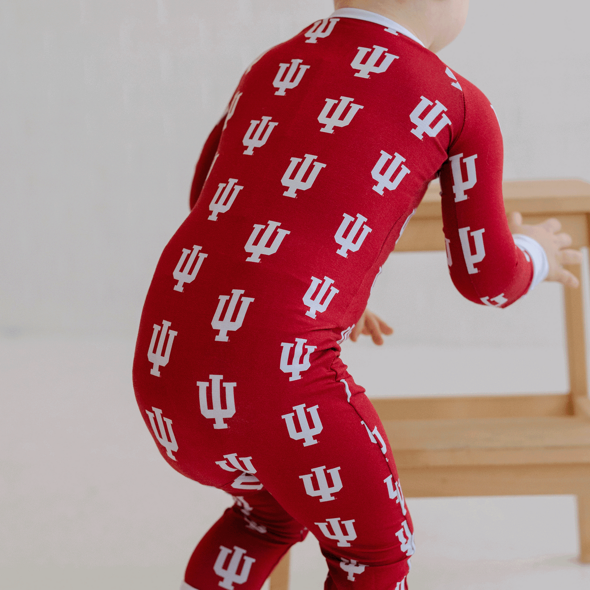 Indiana Hoosiers Zippy One-Piece with official team logo.