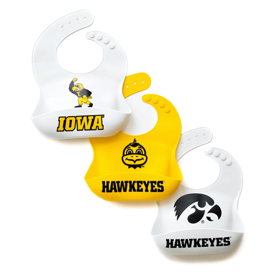 Iowa Hawkeyes Silicone Baby Bib (Three Pack)