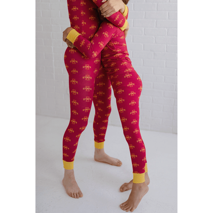 Iowa State Cyclones pajamas for toddler to youth with official team logo, soft bamboo fabric, and a snug fit.