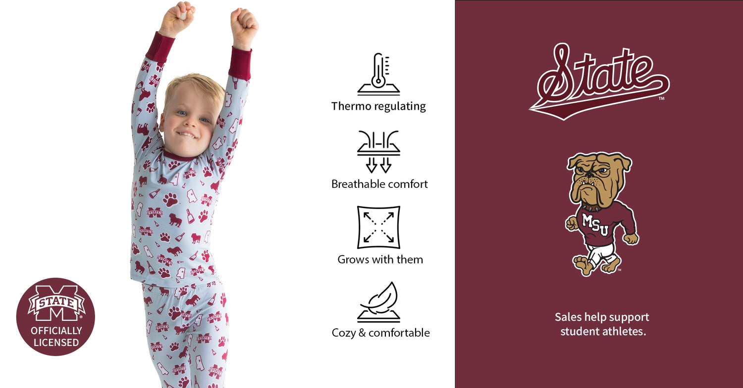 Msu Bulldogs Officially licensed Collegiate Product bamboo Pajamas.