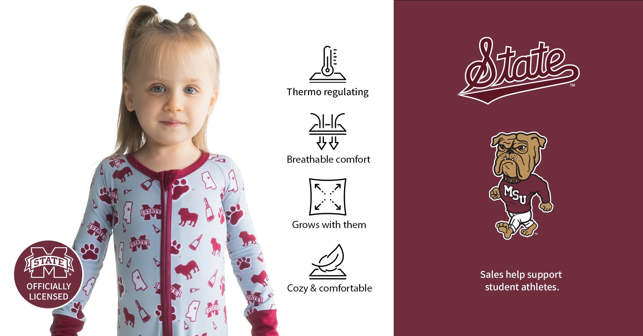 MSU Bulldogs Officially licensed Collegiate Product.