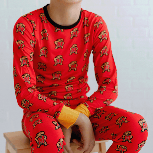 Maryland Terrapins Two-Piece Pajama Set Tailgate Tikes with bamboo soft.