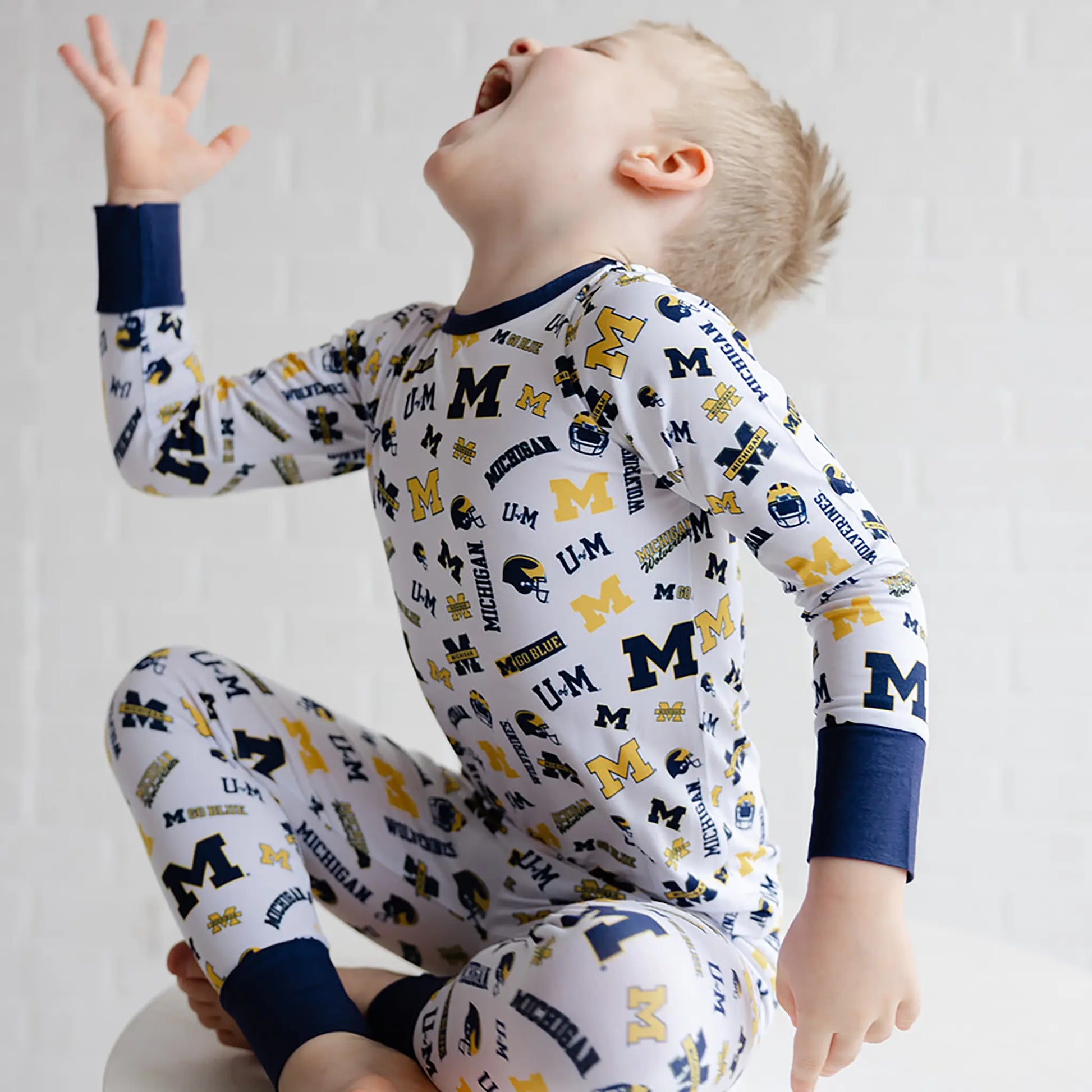 Michigan Wolverines Two-Piece Bamboo Pajama Set for Kids