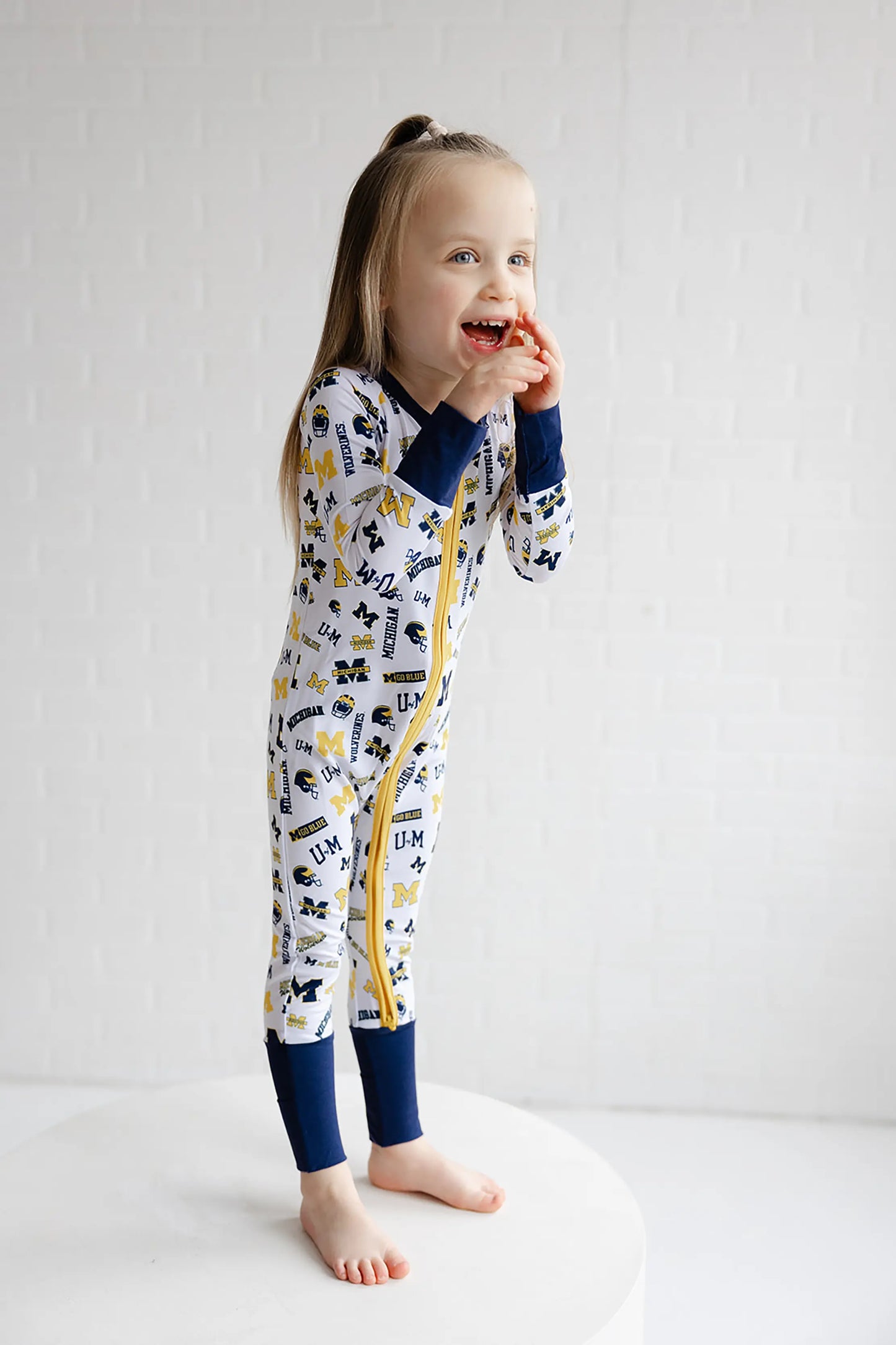 Michigan Wolverines Zippy One Piece Toddler Smiling
