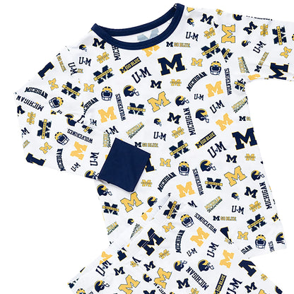 Michigan Wolverines Bamboo Pajama Set Zoomed