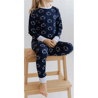 Penn State Nittany Lions toddler to youth pajamas with official team logo, soft bamboo fabric, and a cozy fit for comfortable sleep.