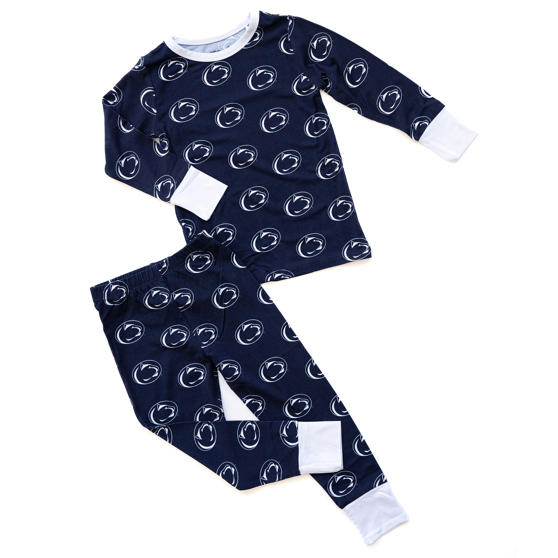 Penn State Nittany Lions toddler to youth pajamas with official team logo, soft bamboo fabric, and a cozy fit for comfortable sleep.