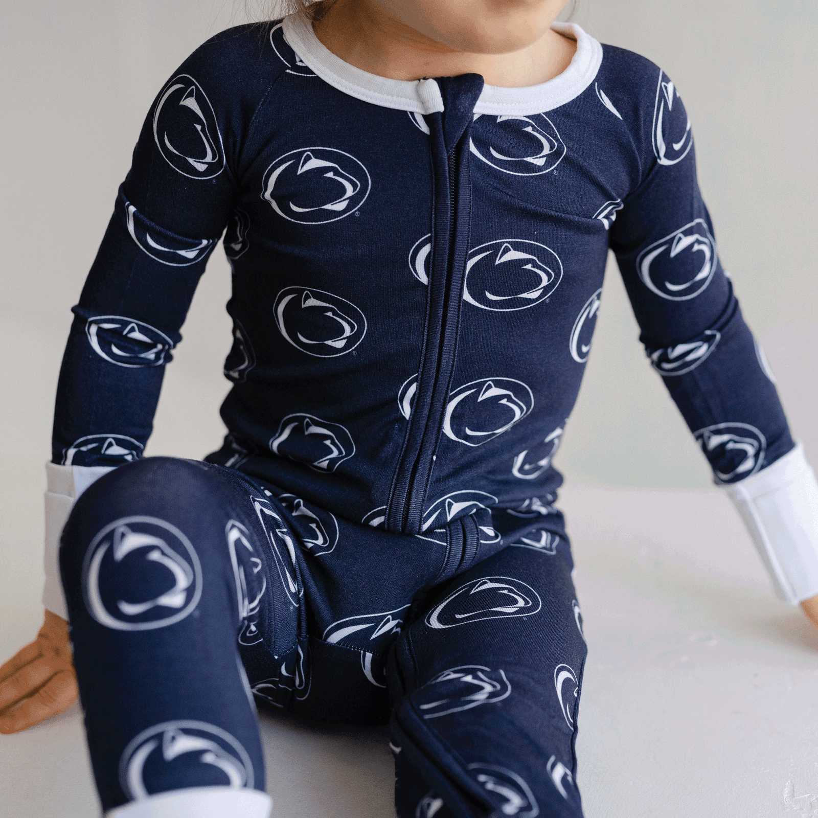 Penn State Nittany Lions Zippy One-Piece bamboo sleeper with official Nittany Lions logo.