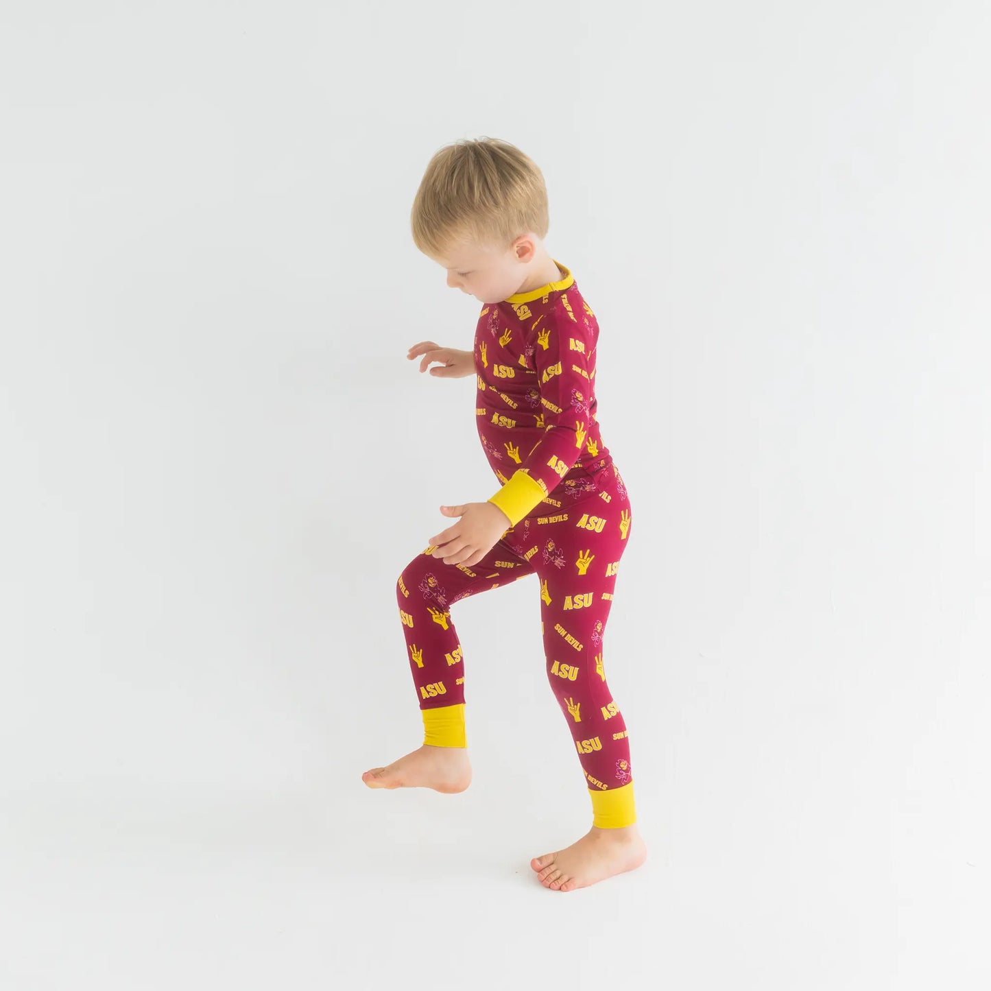 Arizona State Pajamas With Bold Sun Devils Lettering and team logo.