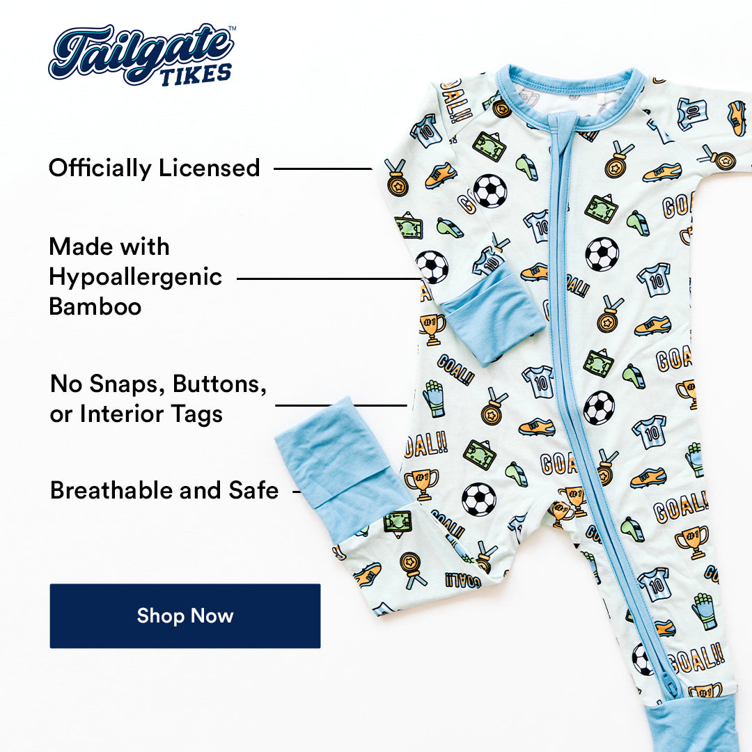 Tailgate Tikes Bamboo One-Piece Sleeper-Soccer