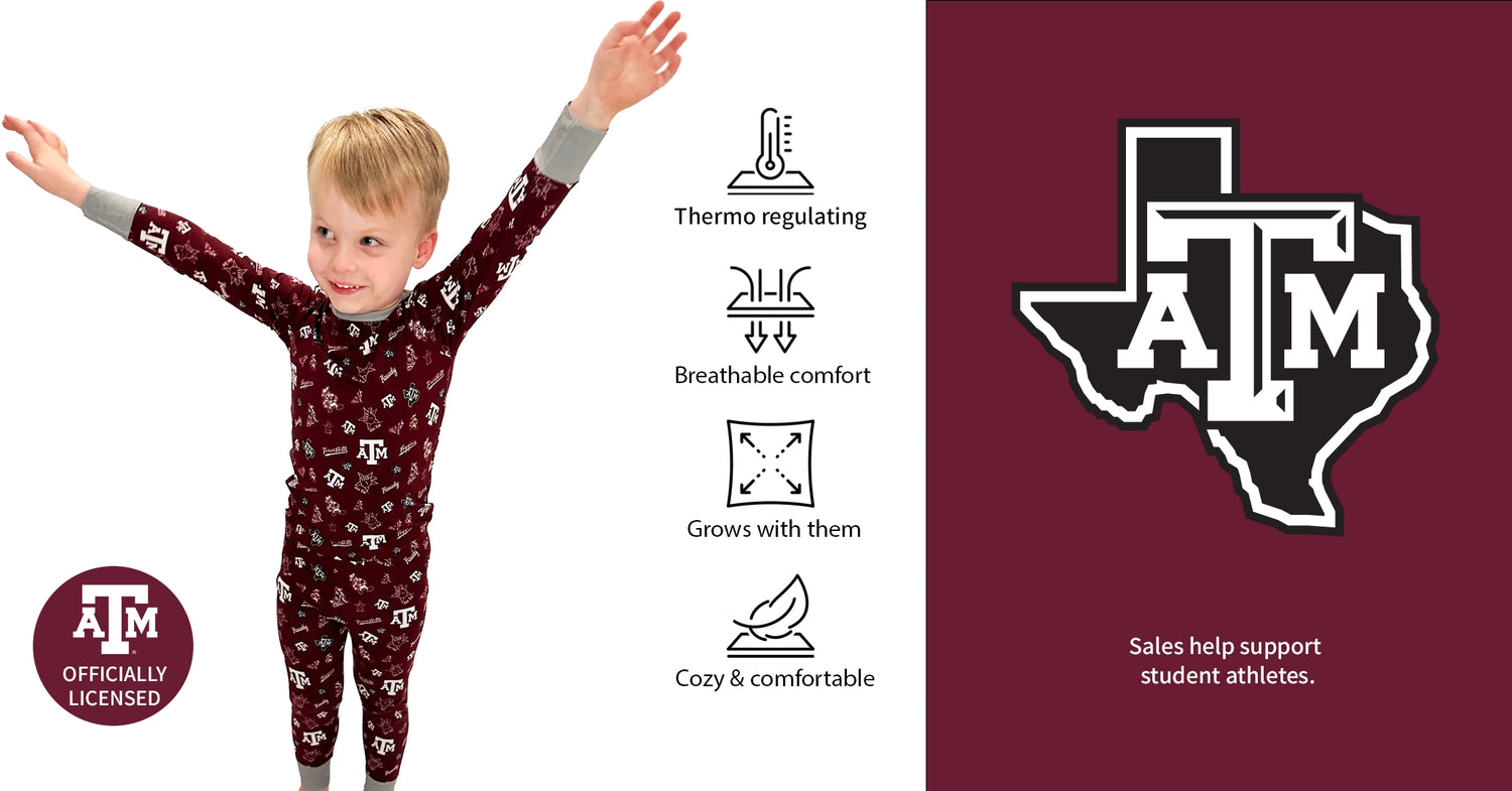 Texas A&M Aggies Bamboo Pajama Set Officially Licensed
