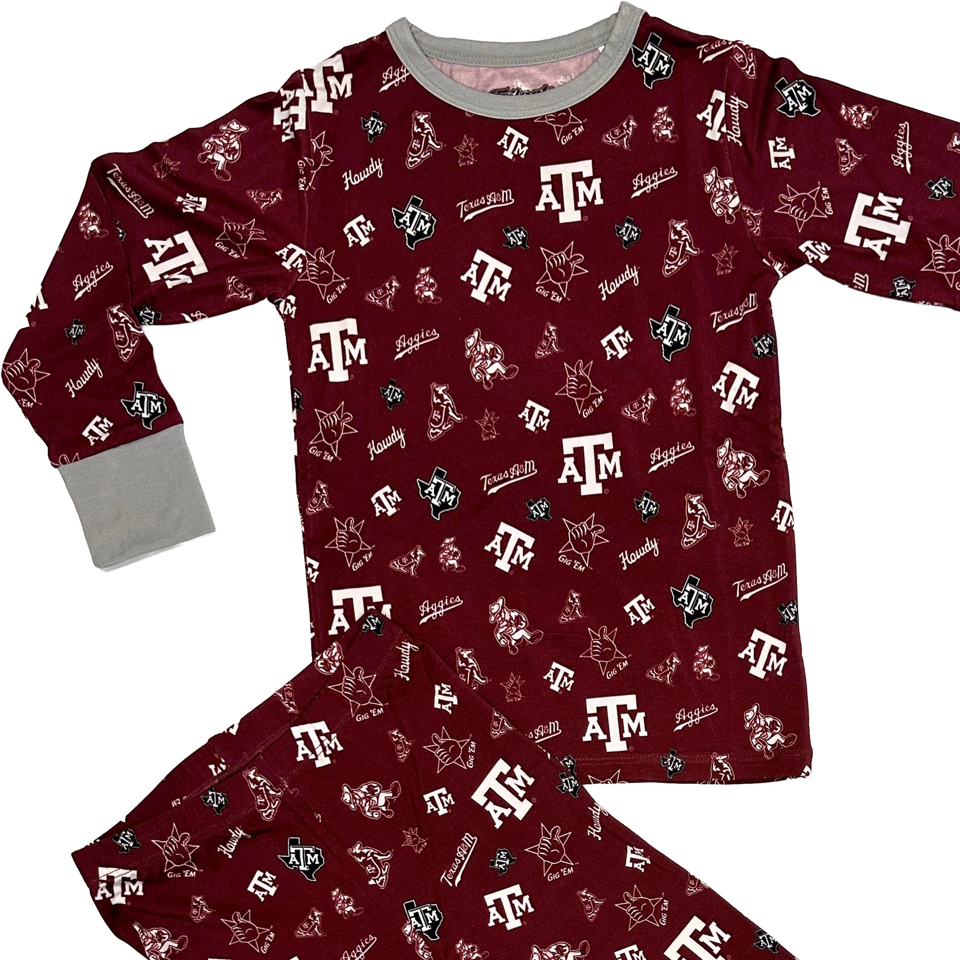 Texas A&M Aggies Bamboo Pajamas Close Up