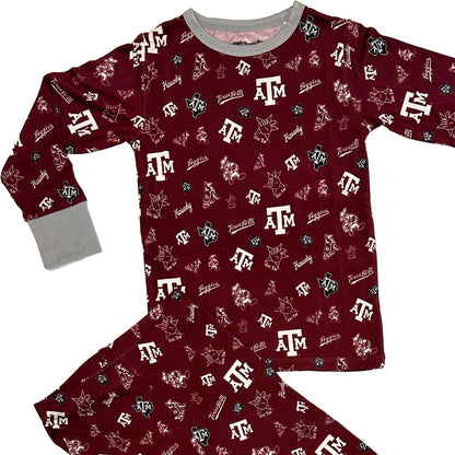 Texas A&M Aggies Bamboo Pajamas Close Up