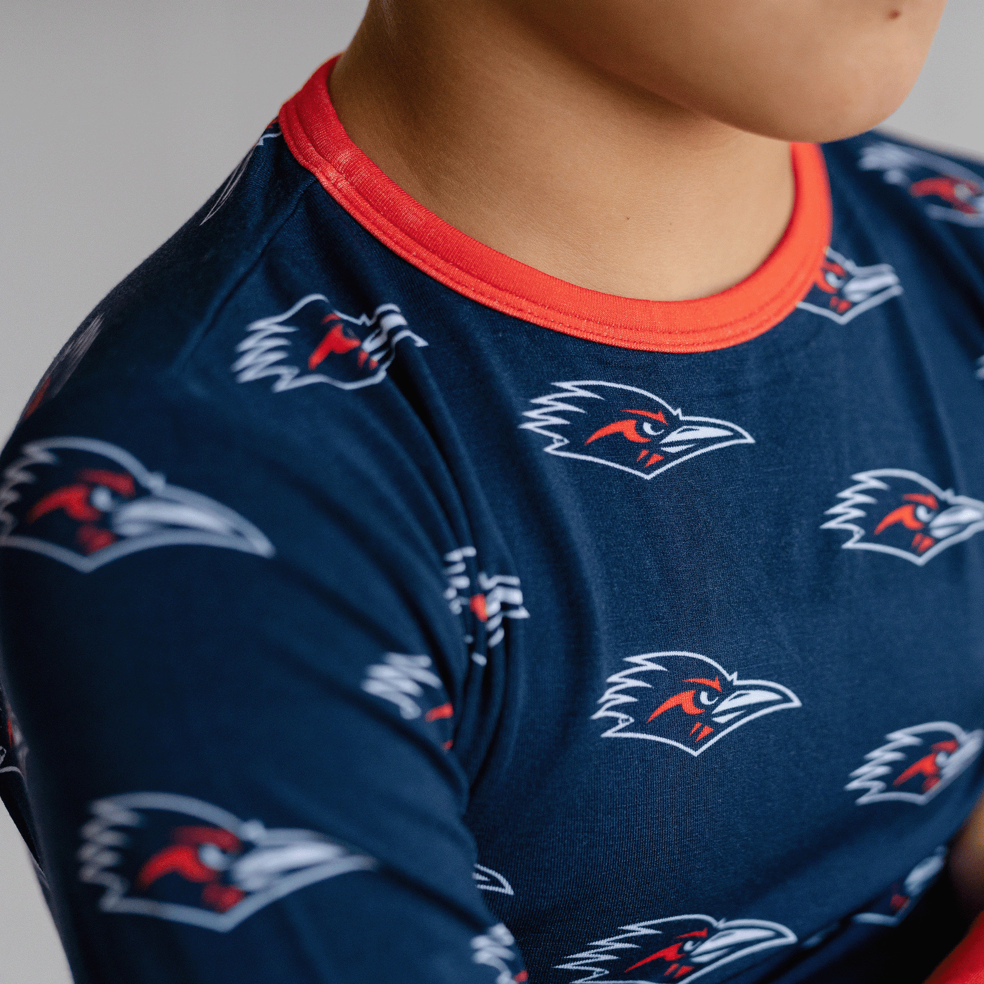 UTSA roadrunners toddler to youth pajamas with official team logo, soft bamboo fabric, and a cozy fit for comfortable sleep.