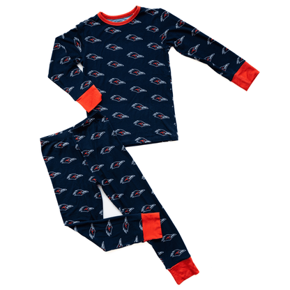 UTSA roadrunners toddler to youth pajamas with official team logo, soft bamboo fabric, and a cozy fit for comfortable sleep.