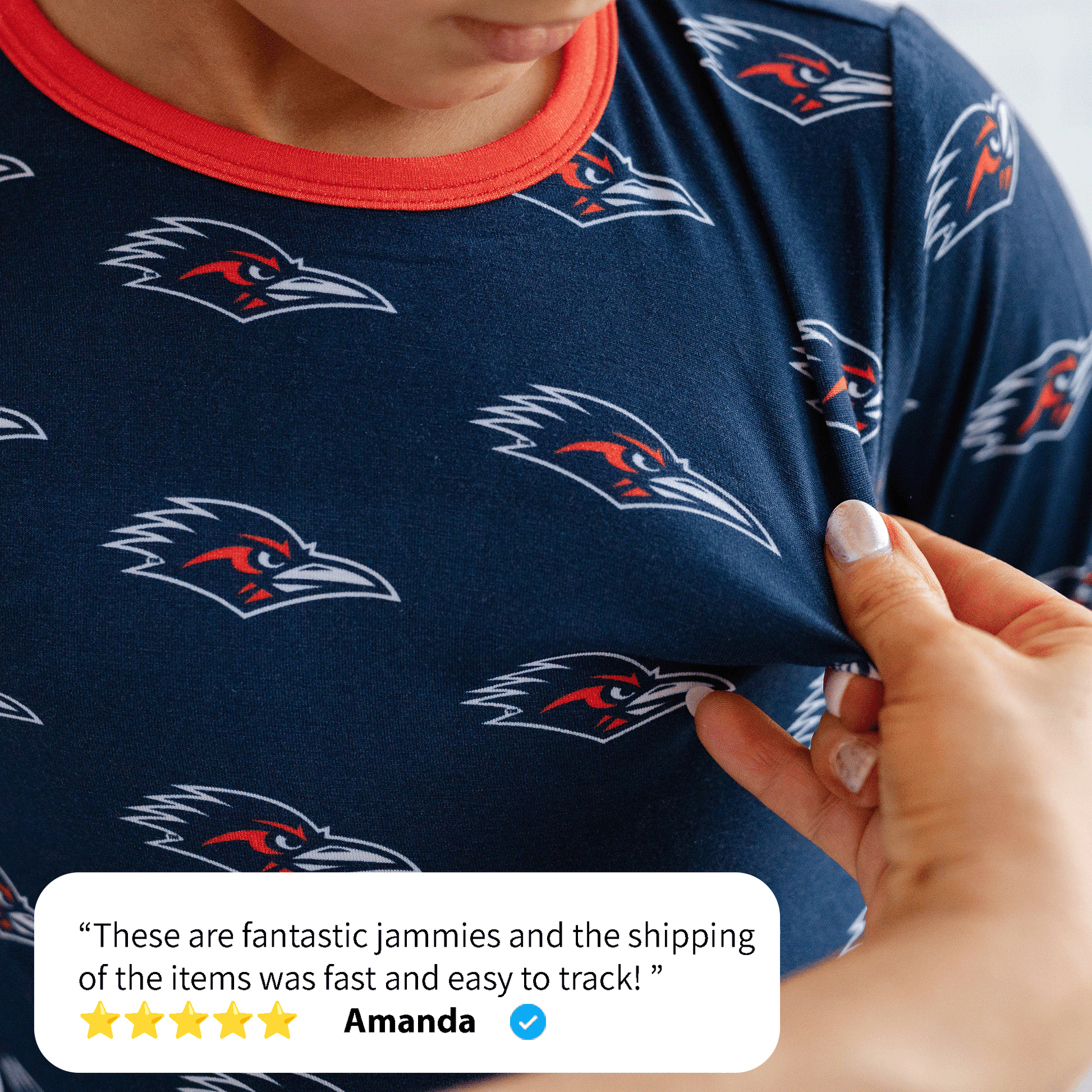 UTSA roadrunners toddler to youth pajamas with official team logo, soft bamboo fabric, and a cozy fit for comfortable sleep.