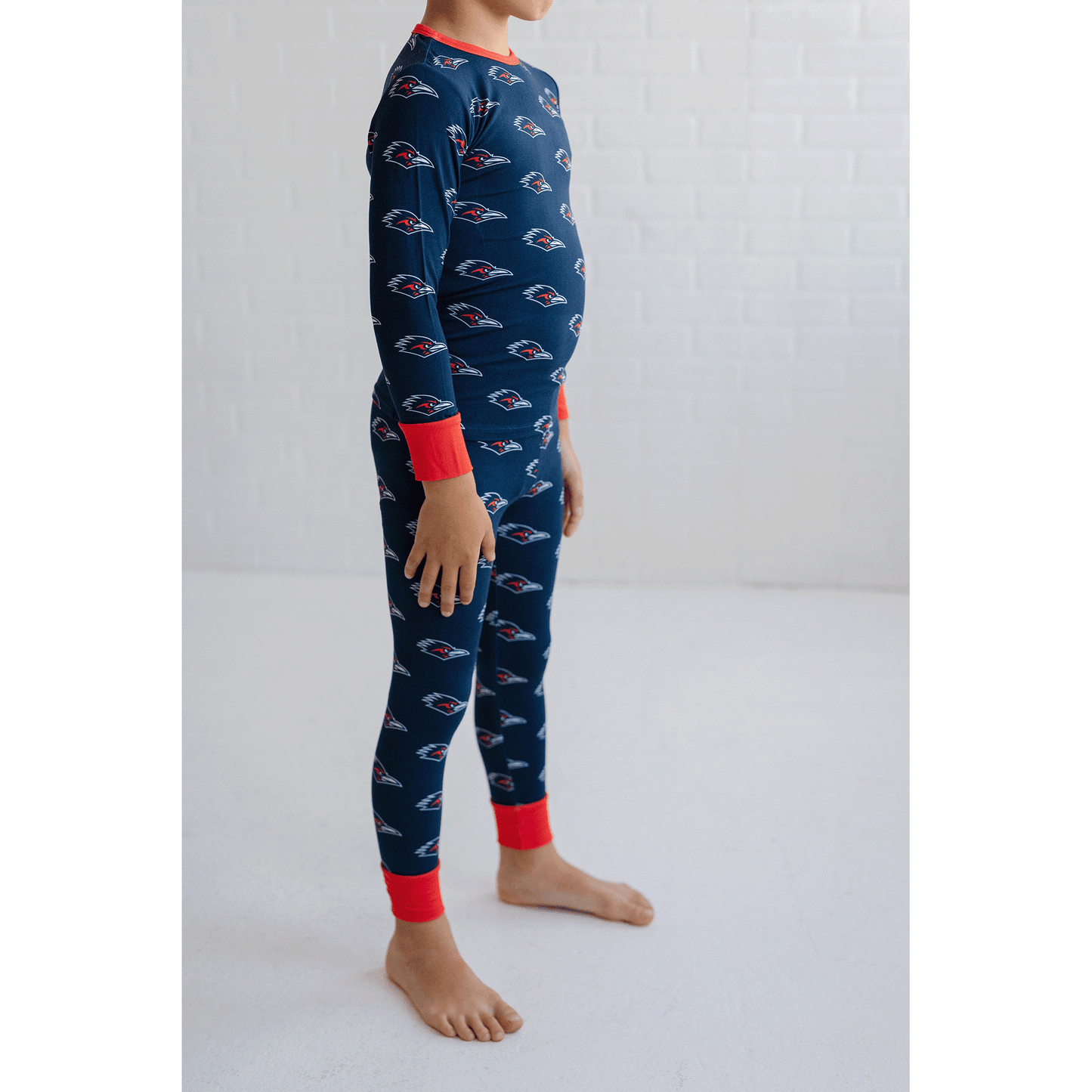 UTSA roadrunners toddler to youth pajamas with official team logo, soft bamboo fabric, and a cozy fit for comfortable sleep.