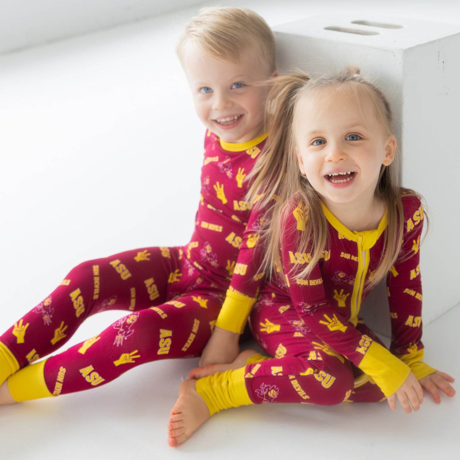Arizona State Sun Devils infant bamboo one-piece sleeper with all-over Sun Devils print
