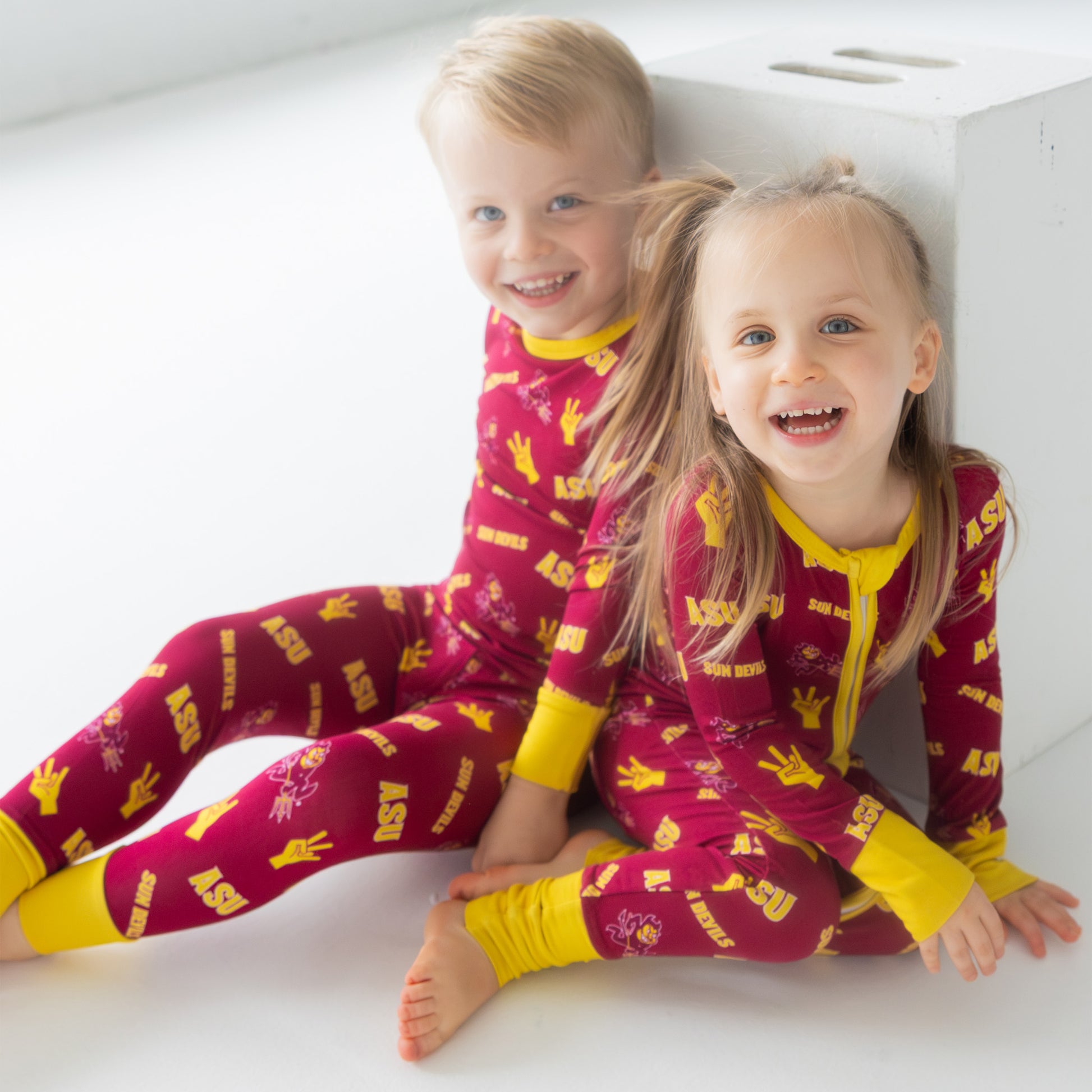 Arizona State Sun Devils infant bamboo one-piece sleeper with all-over Sun Devils print