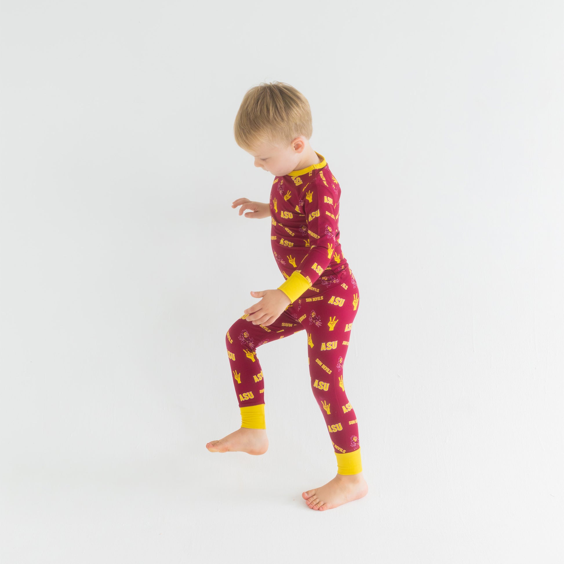 Arizona State Sun Devils toddler bamboo pajamas with long sleeve top and matching pants