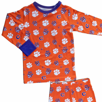 Clemson Tigers toddler and kids bamboo sleepwear with officially licensed collegiate print