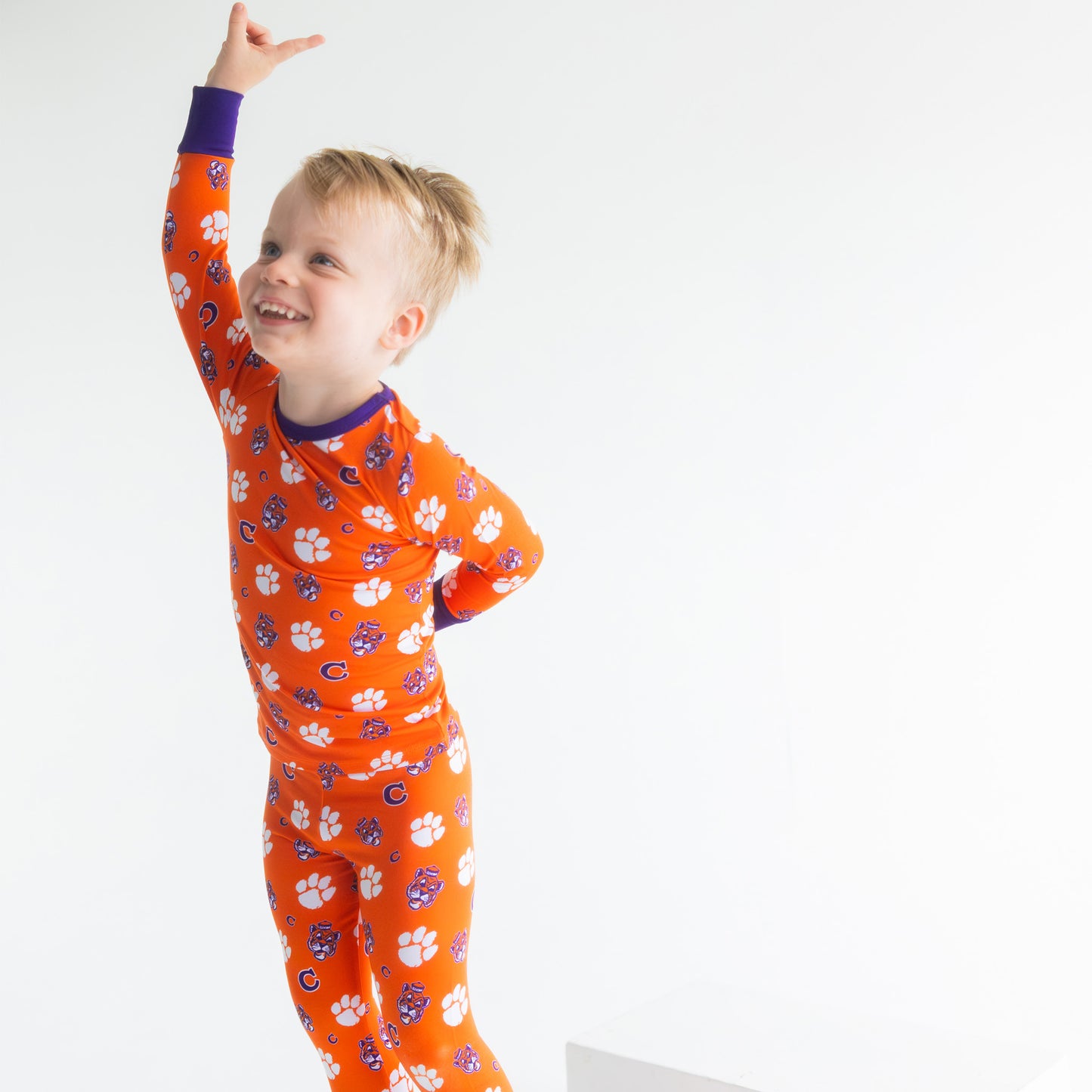 Clemson Tigers toddler bamboo pajamas with long sleeve top and matching pants