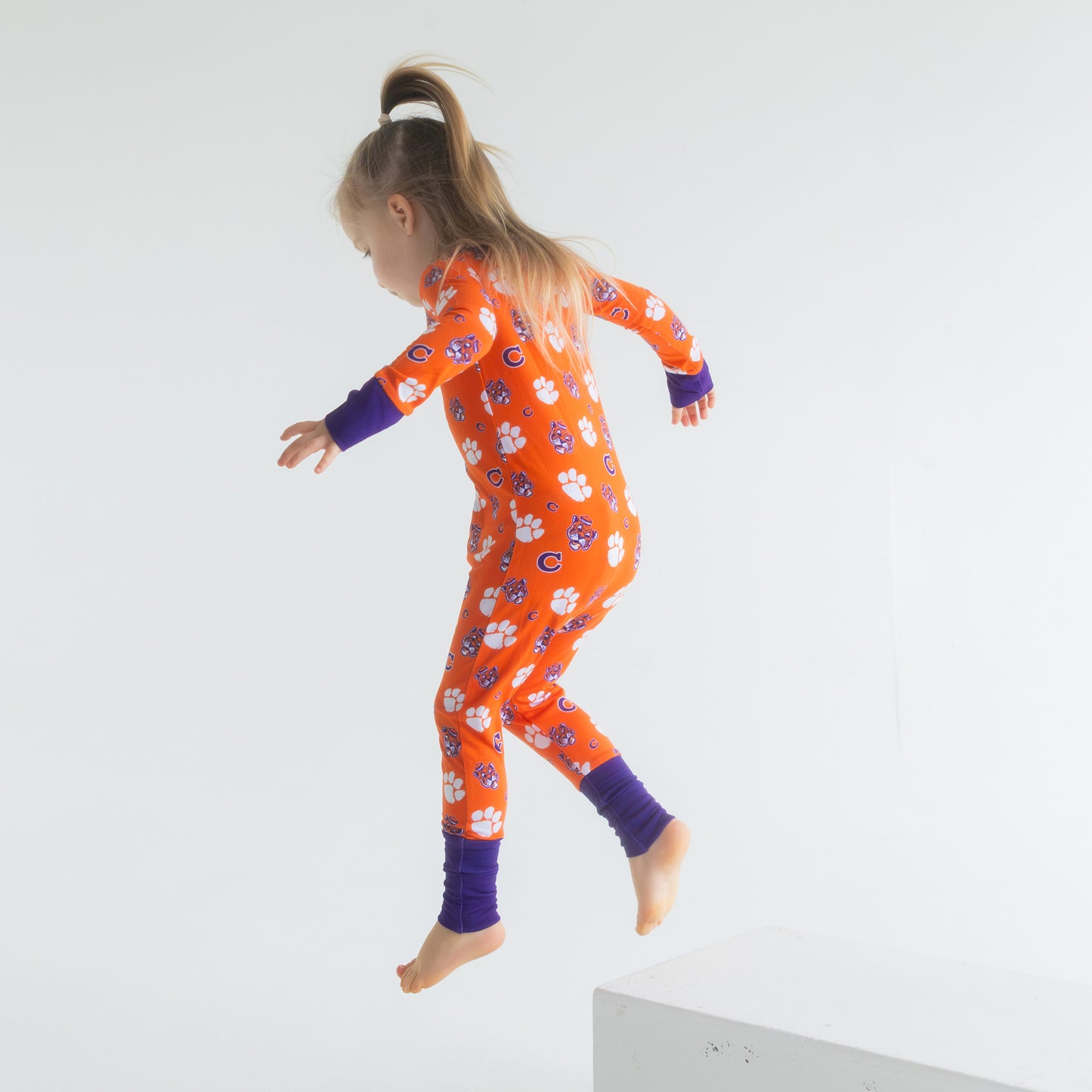 Soft bamboo Clemson Tigers zippy one-piece for newborns and babies
