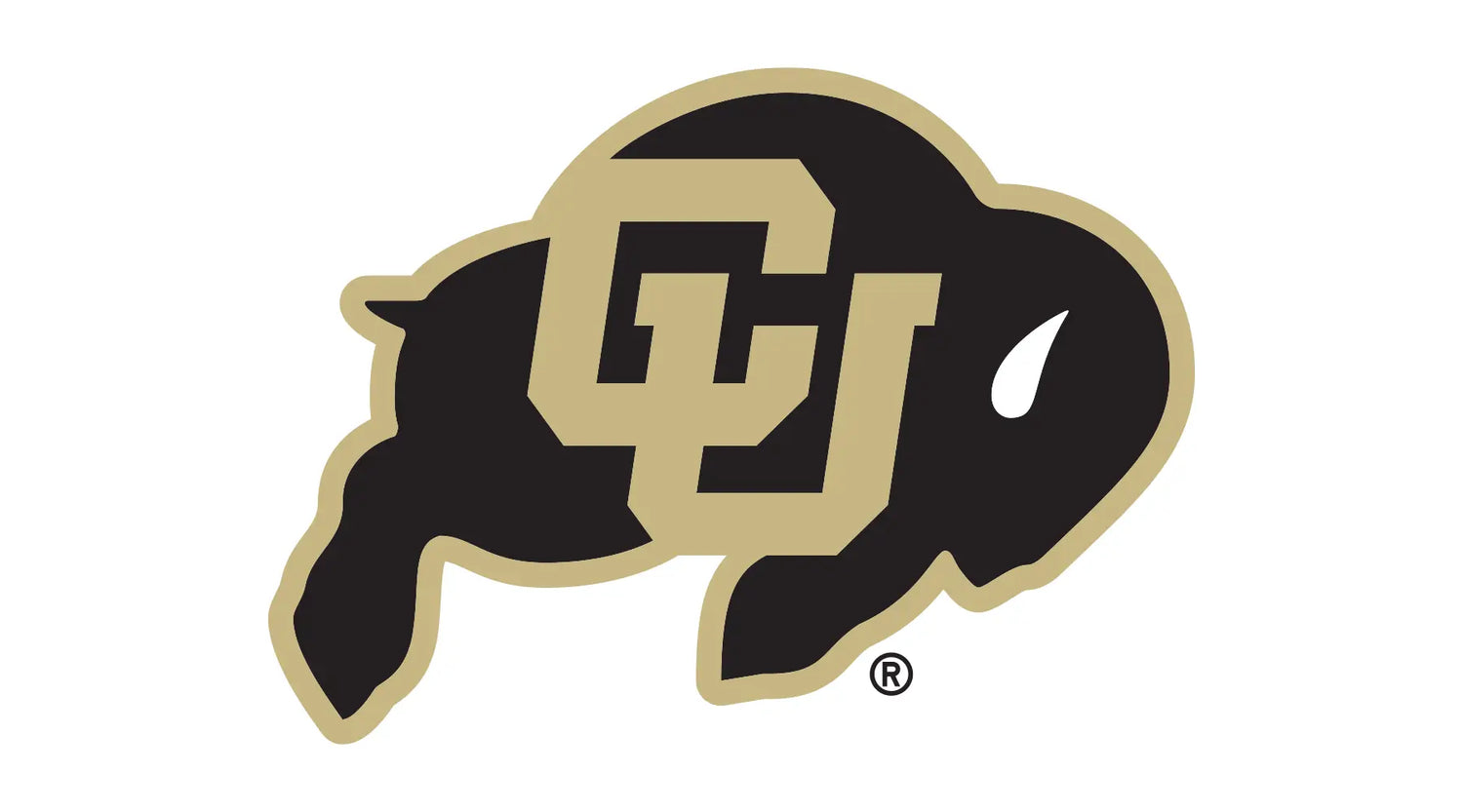 Colorado Buffaloes logo with black and gold colors on a white background
