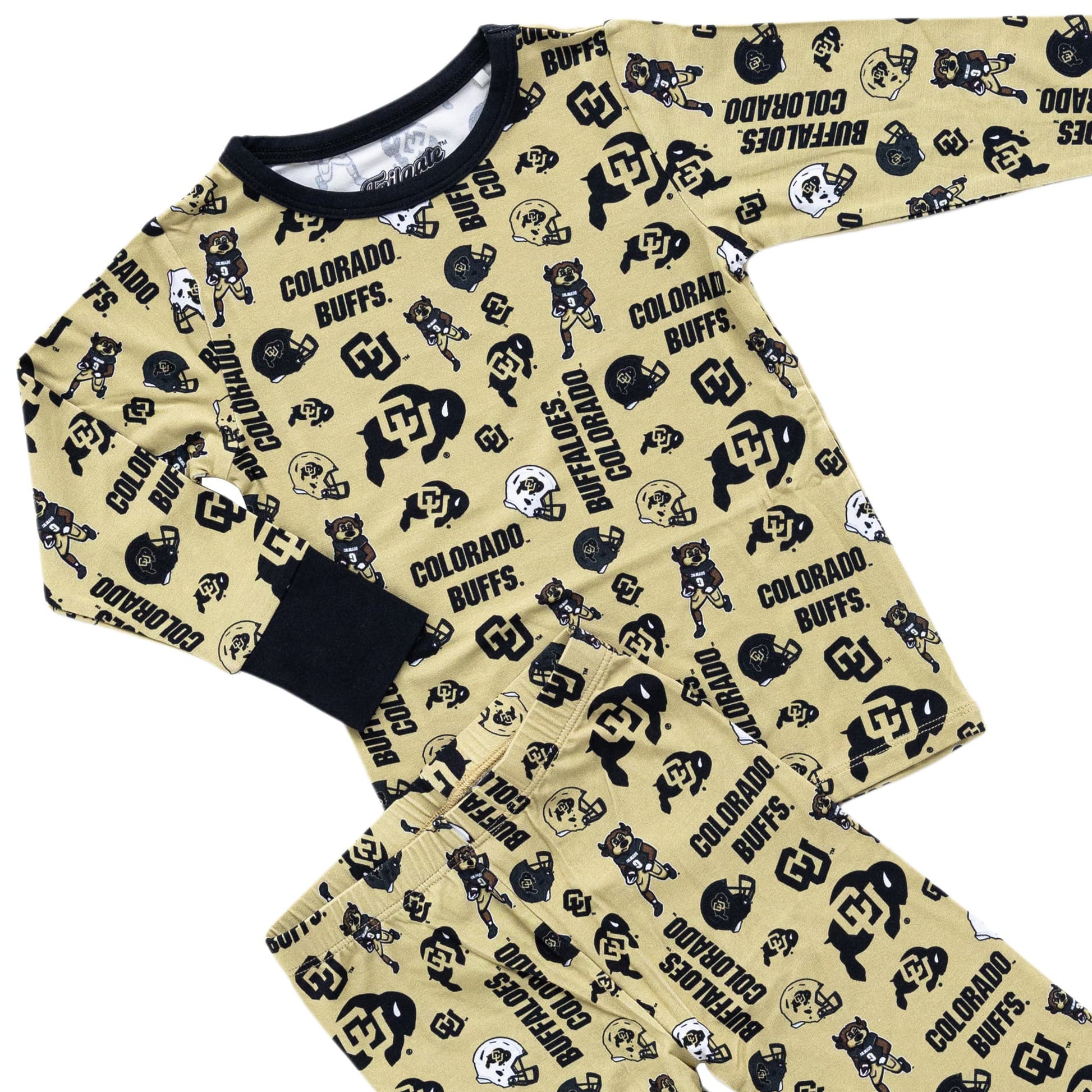 Colorado Buffaloes toddler bamboo pajamas with long sleeve top and matching pants