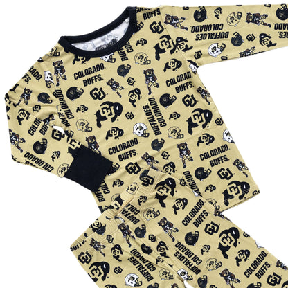Colorado Buffaloes toddler bamboo pajamas with long sleeve top and matching pants