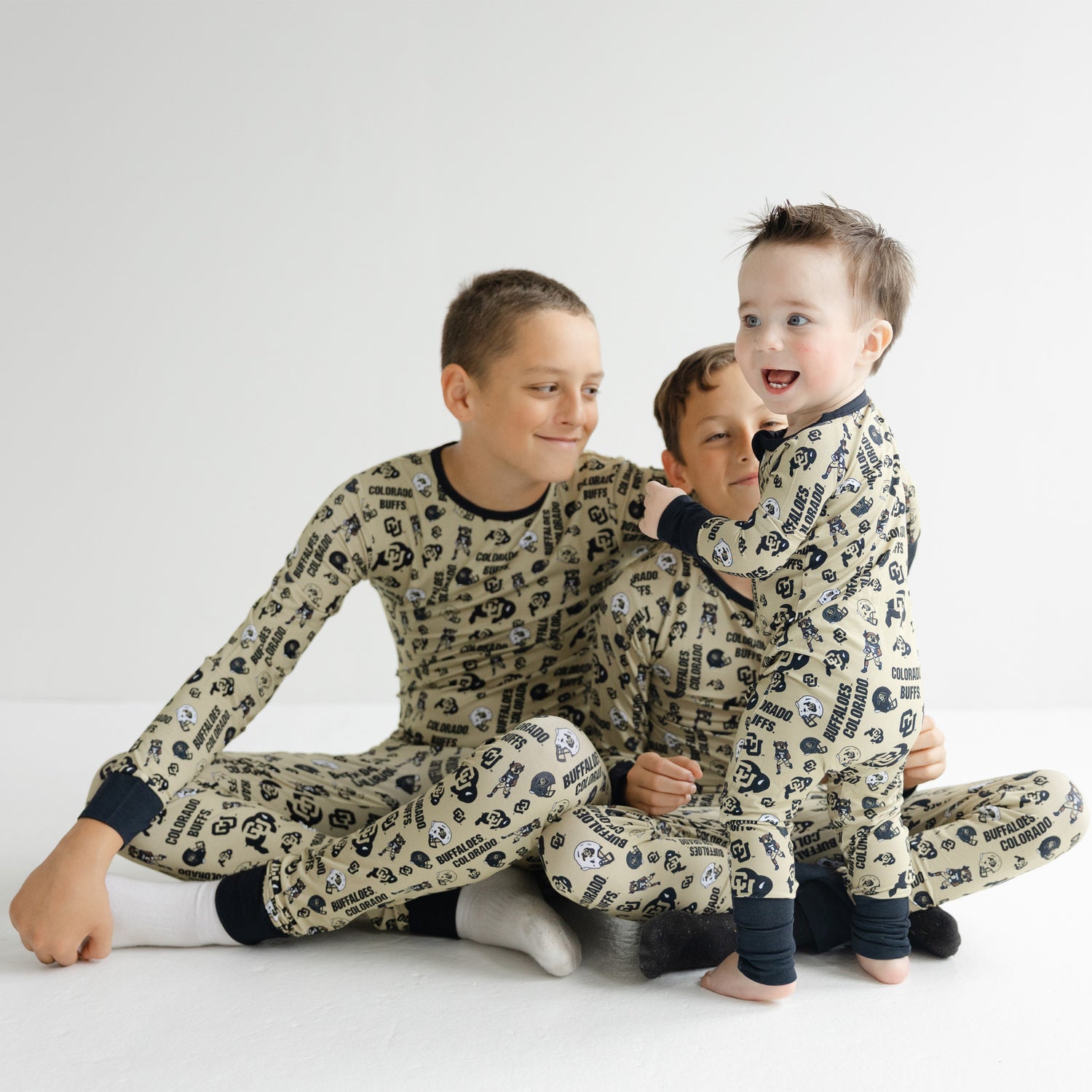 Colorado Buffaloes children’s two-piece pajama set with soft long sleeve top and pants