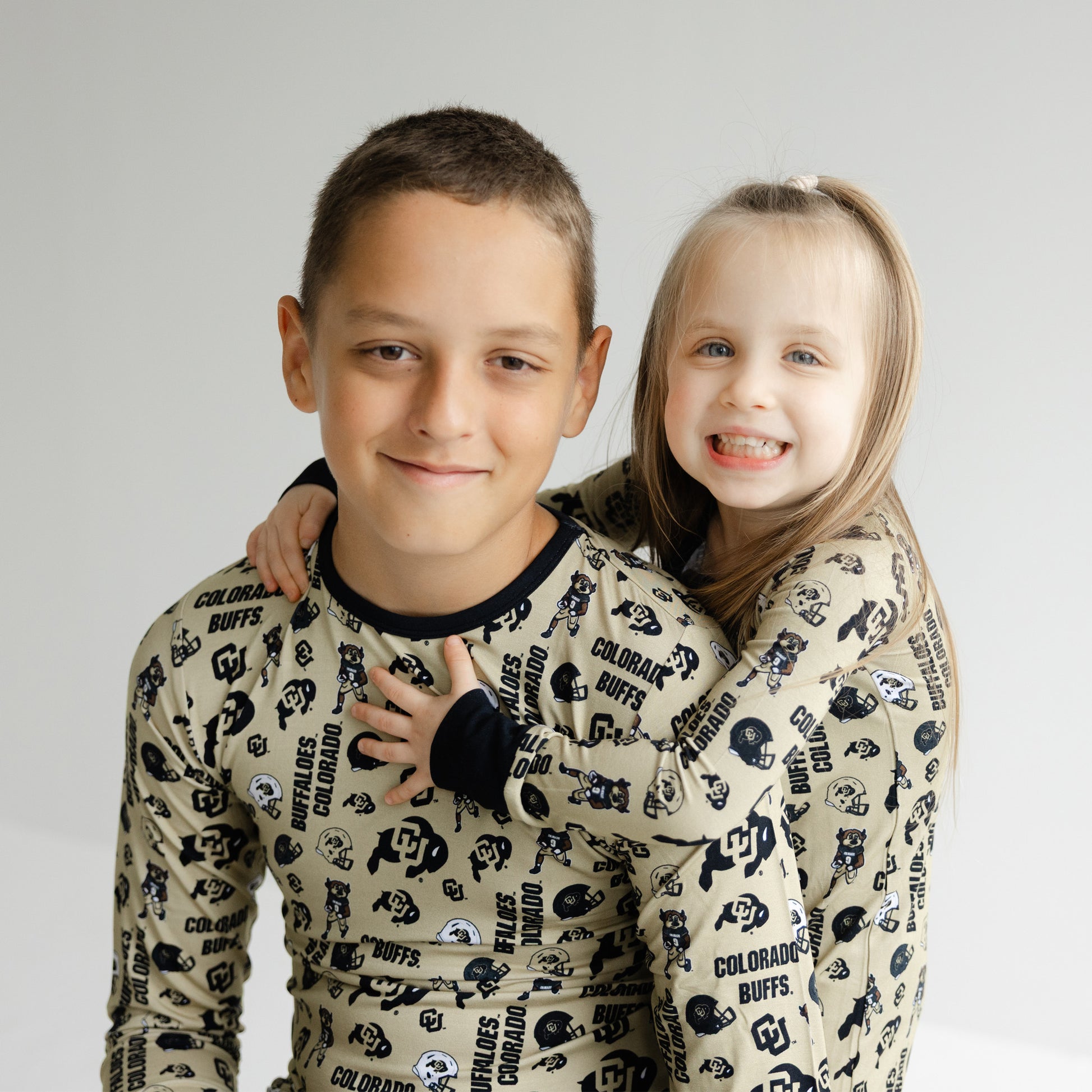 Colorado Buffaloes bamboo pajamas for little fans with black and gold team style