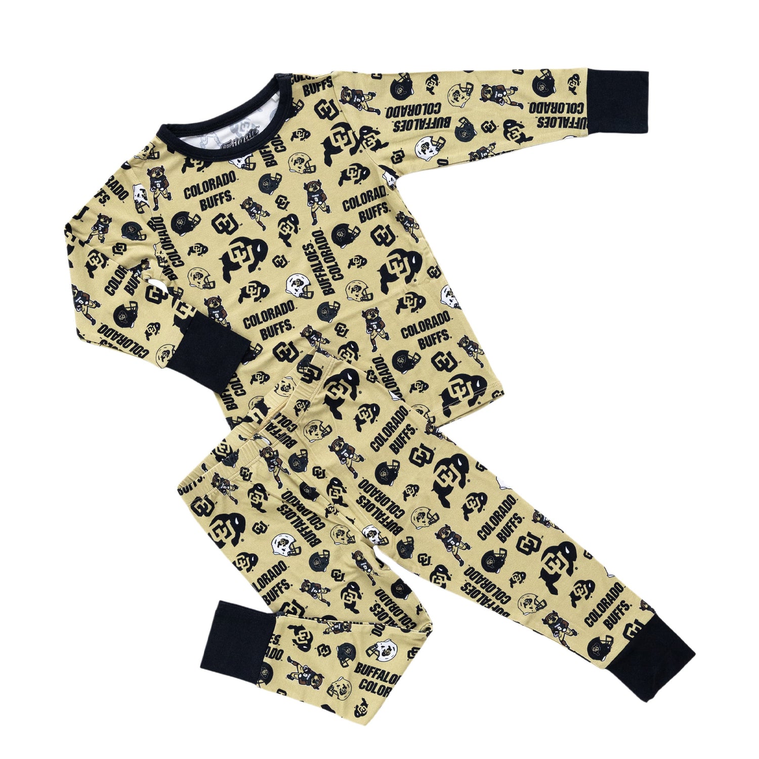 Officially licensed Colorado Buffaloes two-piece pajamas for toddlers and kids