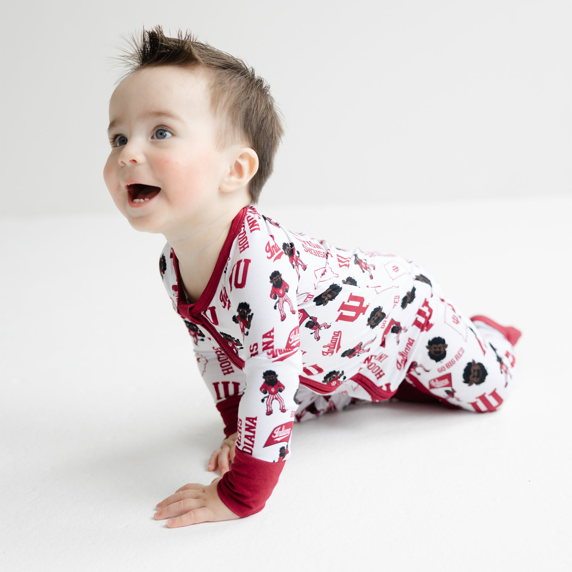 Soft bamboo Indiana Hoosiers zippy one-piece for newborns and babies
