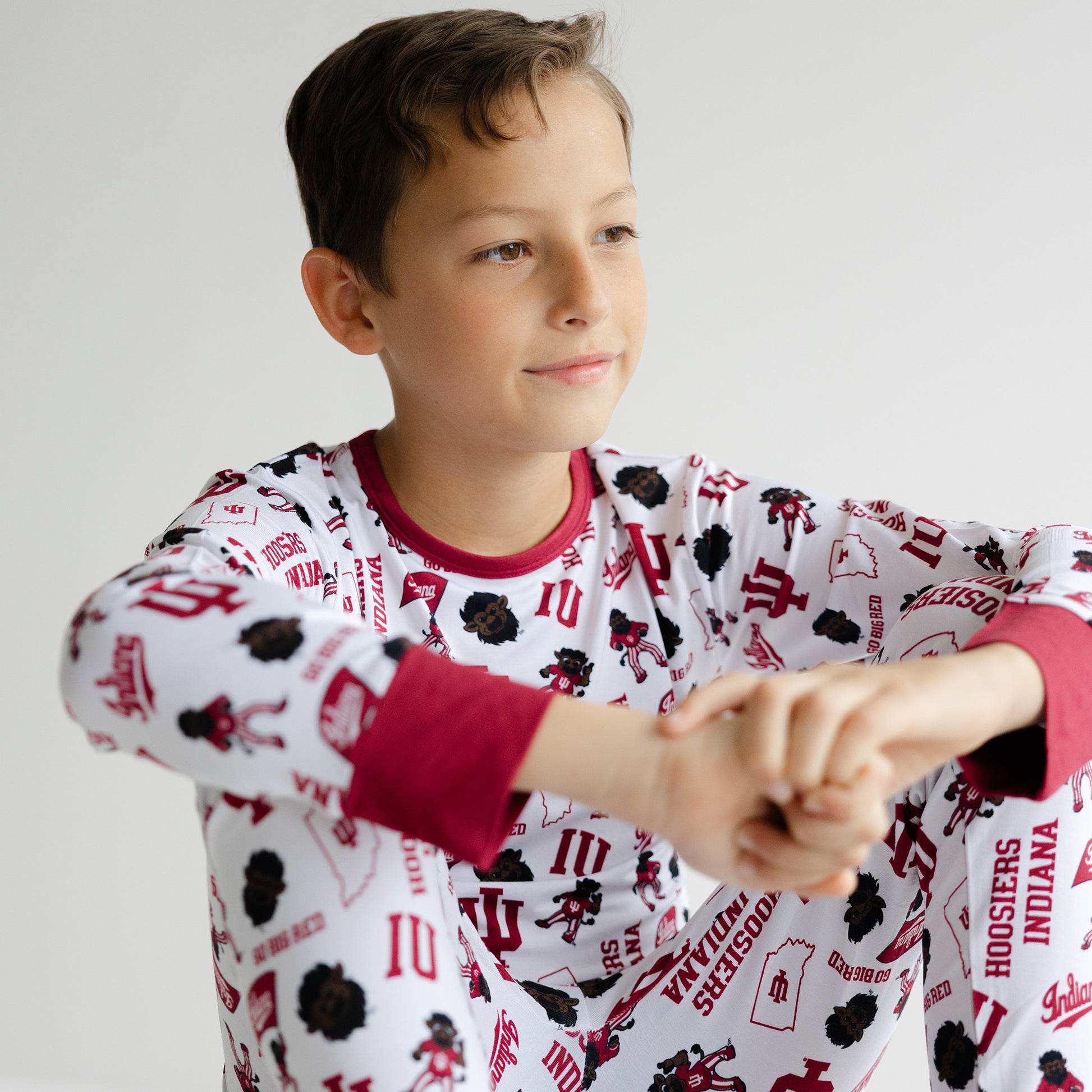 Tailgate Tikes Indiana Hoosiers two-piece bamboo pajama set for little fans of Indiana University.