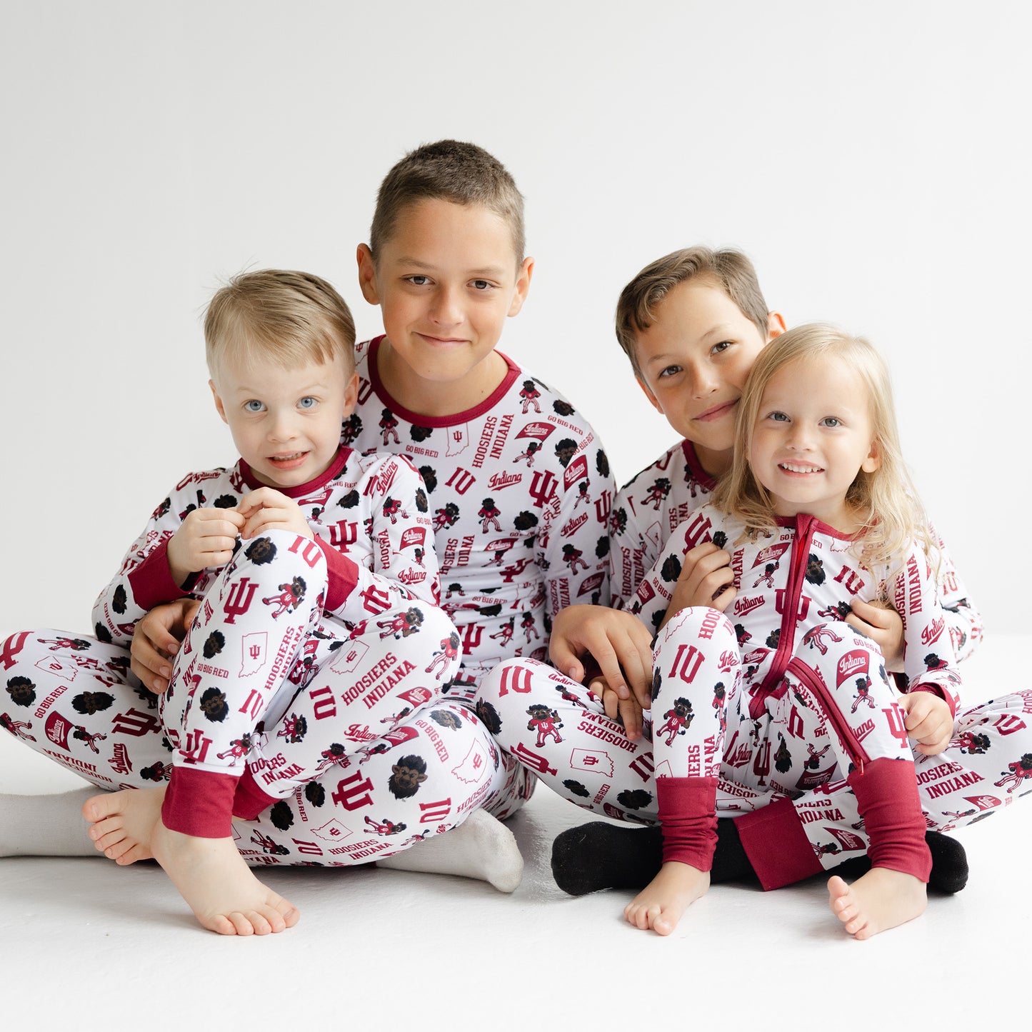 Indiana Hoosiers newborn bamboo zippy sleeper with all-over collegiate print