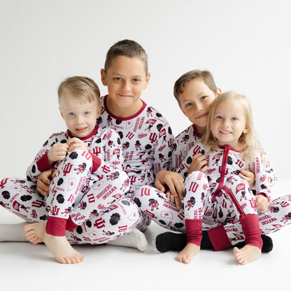 Indiana Hoosiers newborn bamboo zippy sleeper with all-over collegiate print