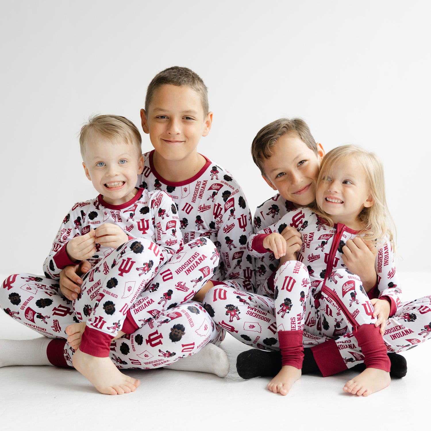 Indiana Hoosiers soft bamboo baby pajamas with full-length zipper