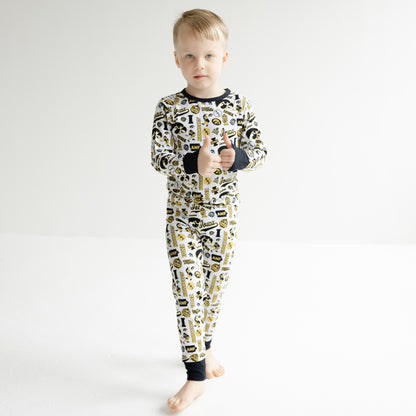 Officially licensed Iowa Hawkeyes kids sleepwear with all-over Hawkeyes branding