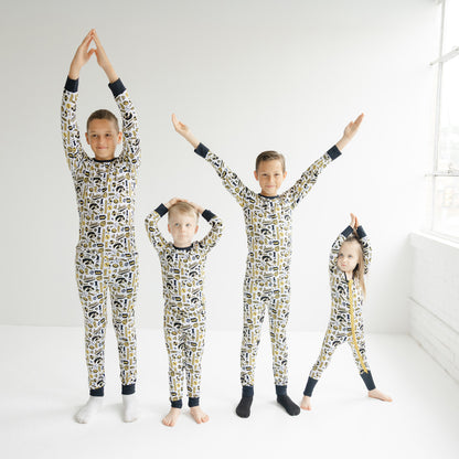 Iowa Hawkeyes kids two-piece pajama set made from soft bamboo fabric