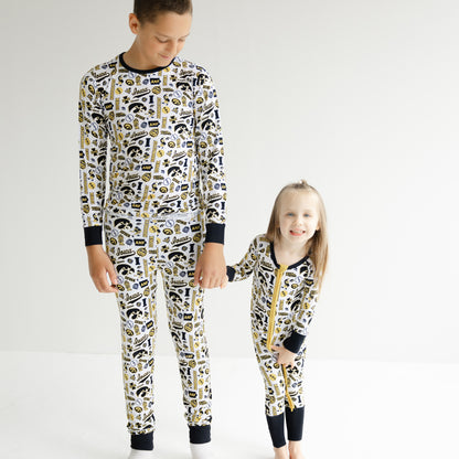 Iowa Hawkeyes long sleeve bamboo pajama top with matching pajama pants