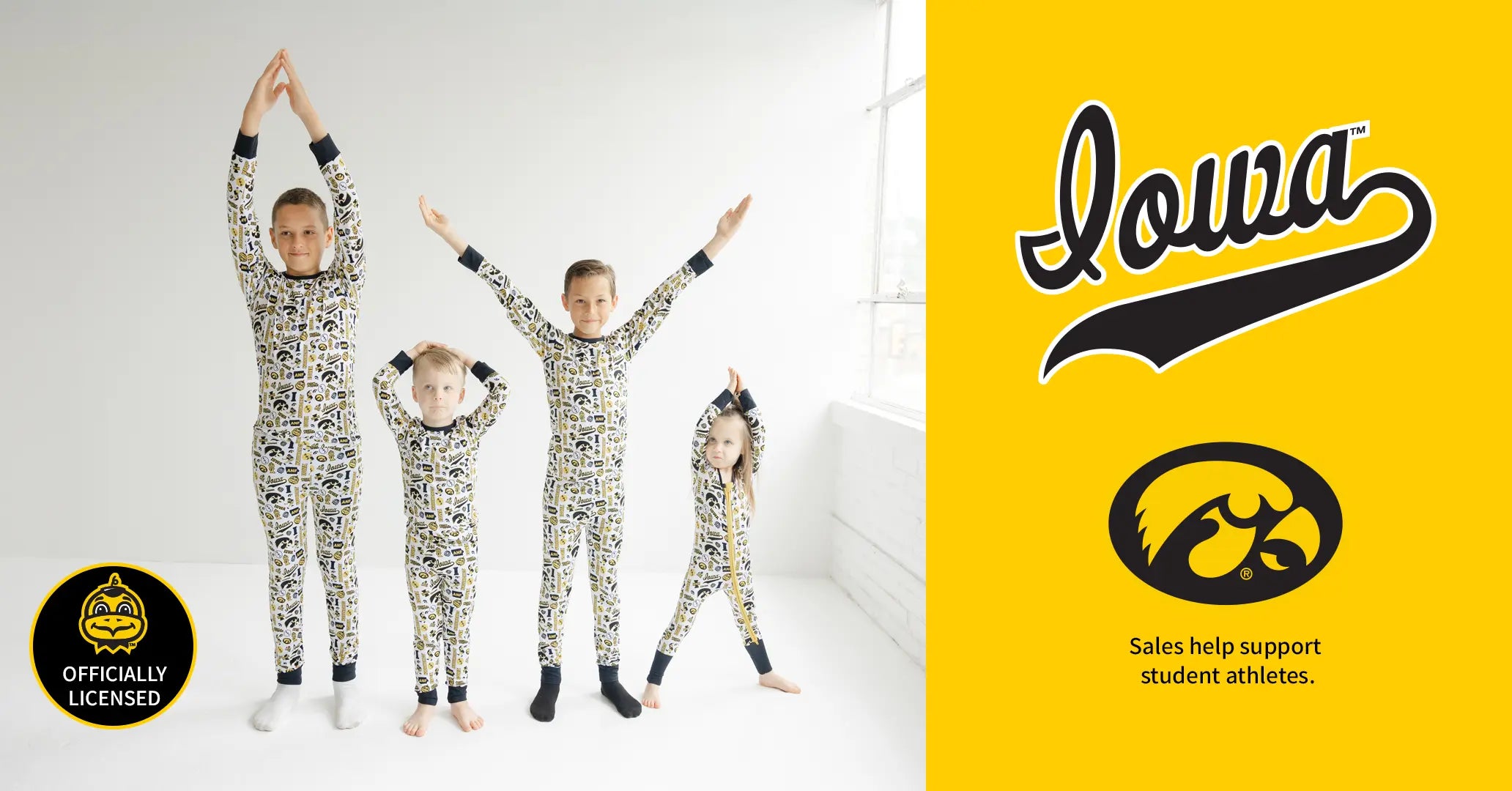Iowa Hawkeyes Officially Licensed Kids Pajamas.